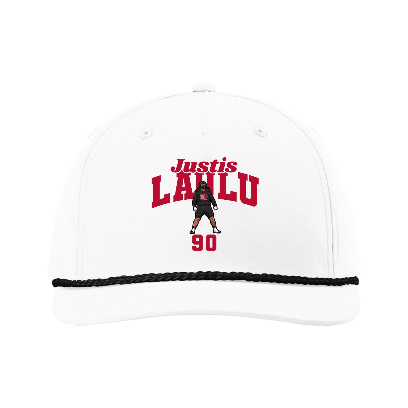 Five-Panel Classic Rope Cap — Signature Arch in White