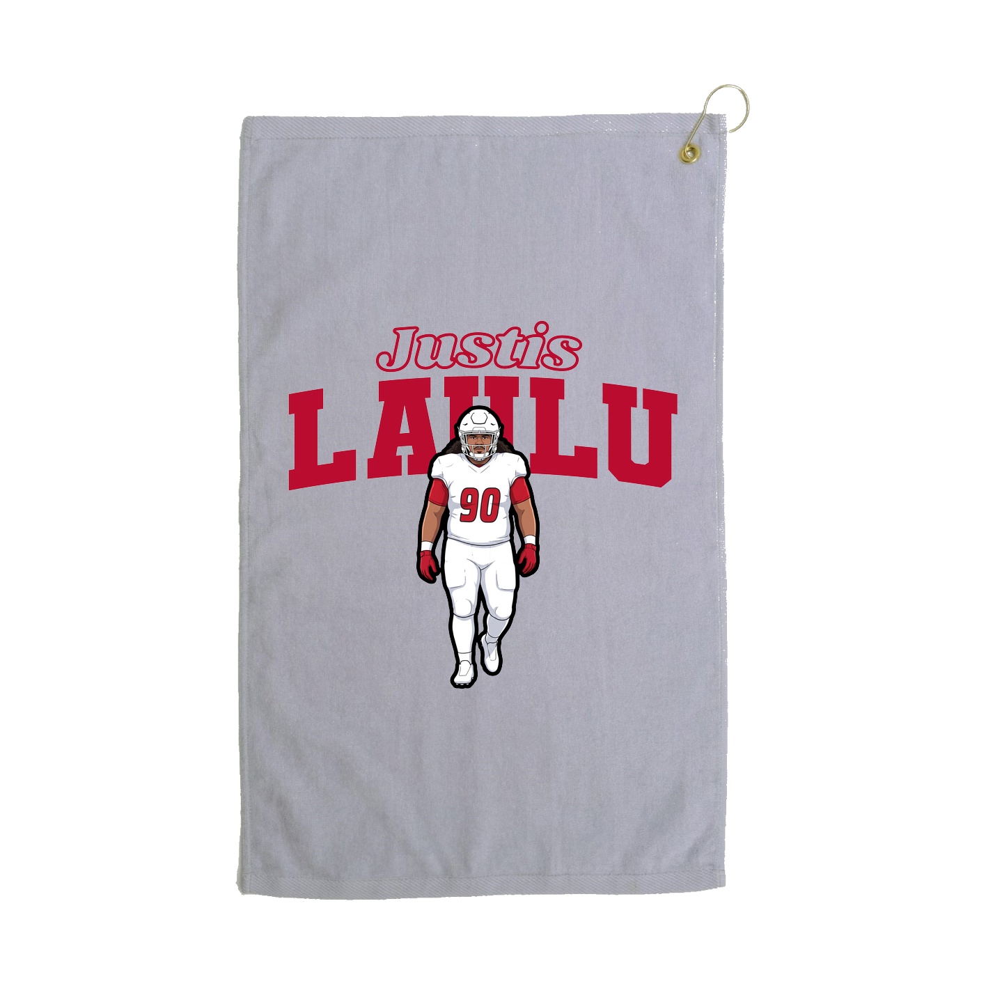 Golf Towel — Name Arch in Grey