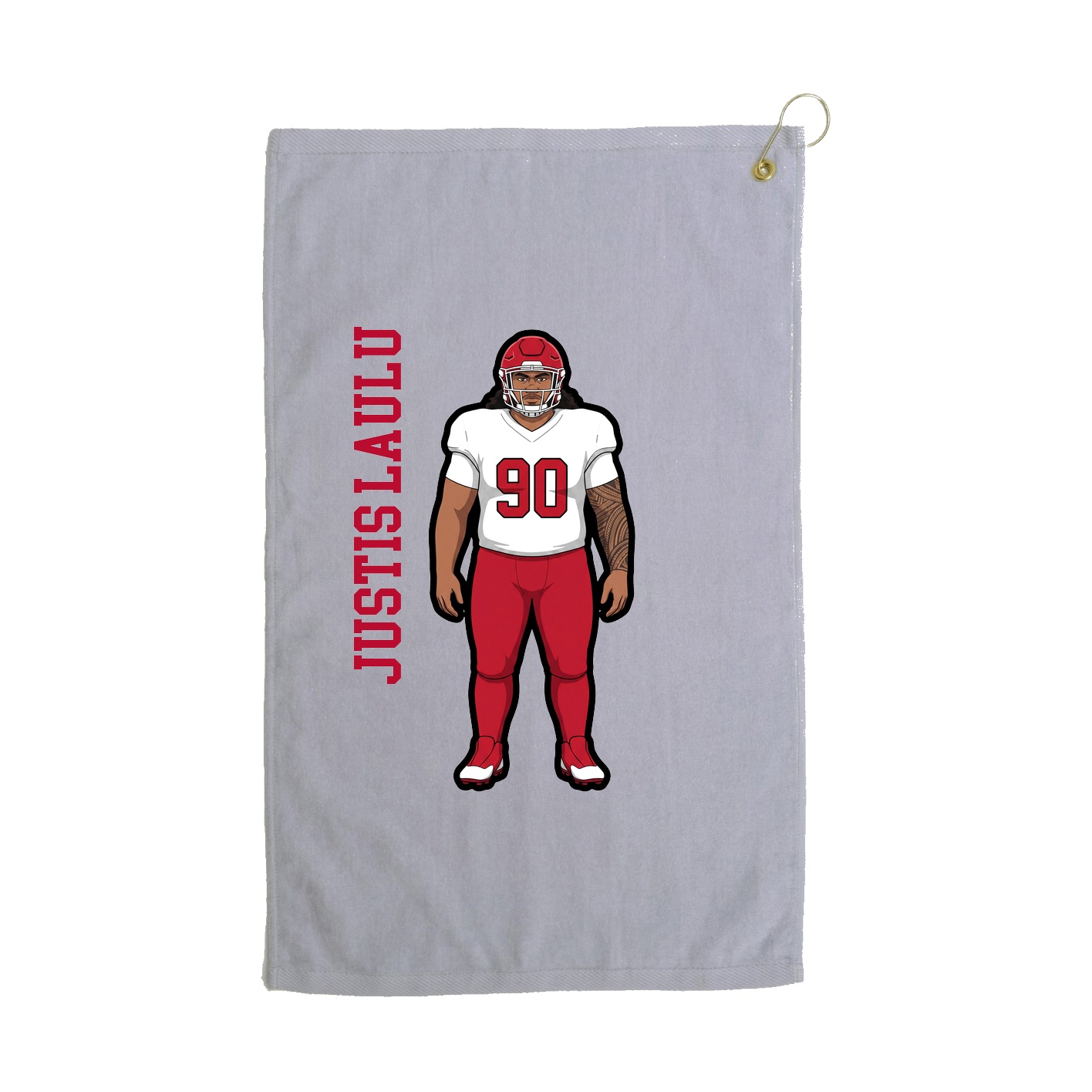 Golf Towel — Name Vertical in Grey