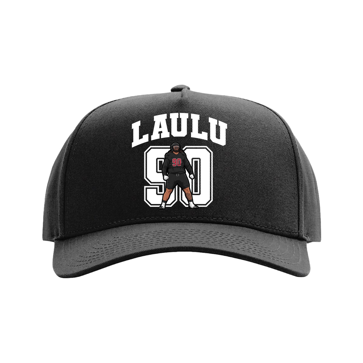 Full Fabric Five-Panel Champ Cap — Number in Black