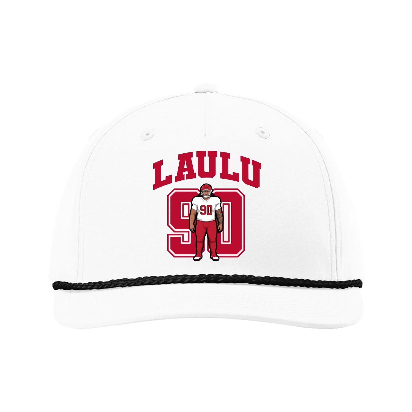 Five-Panel Classic Rope Cap — Number in White