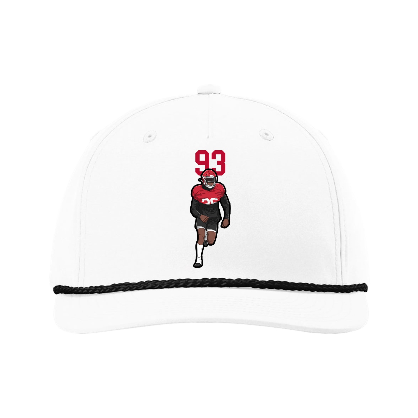 Five-Panel Classic Rope Cap — Number Top in White