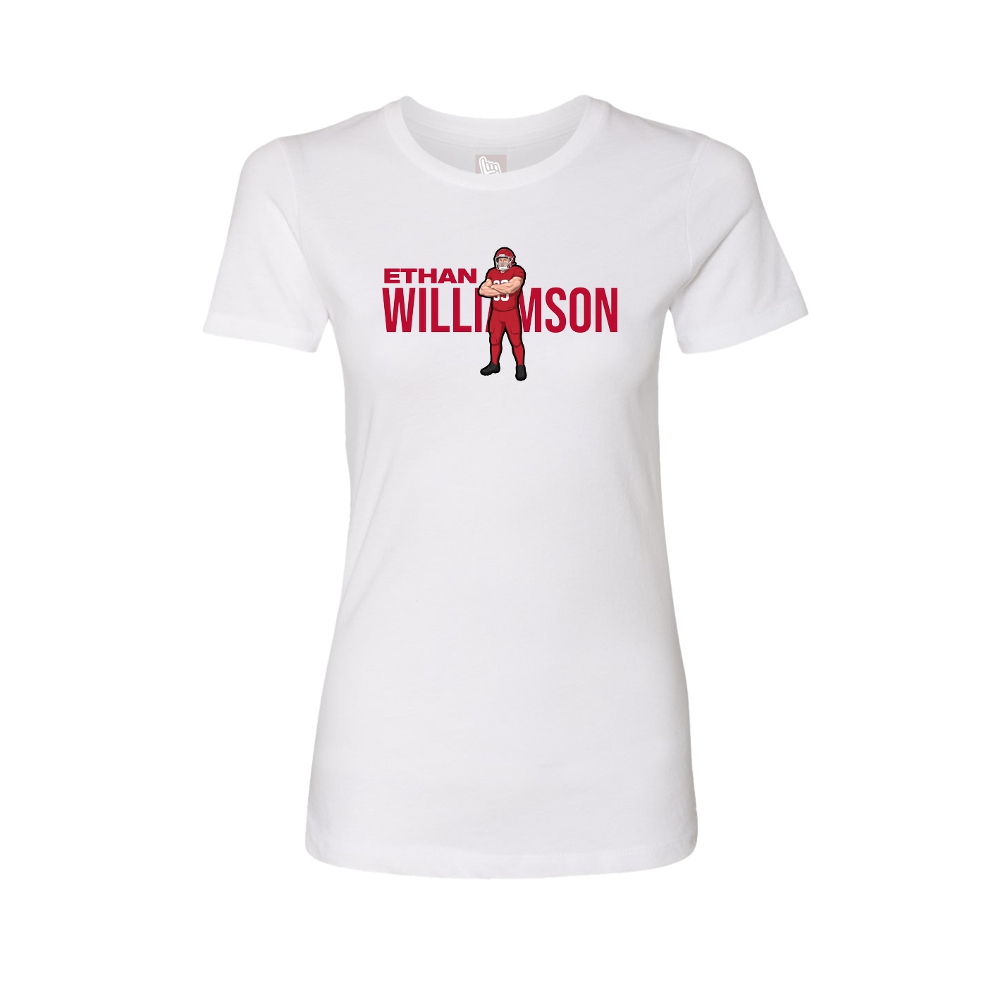 Fitted Women's Tee — Player Name in White