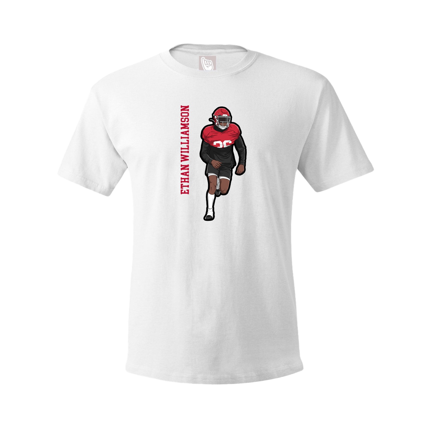 Youth Tee — Name Vertical in White