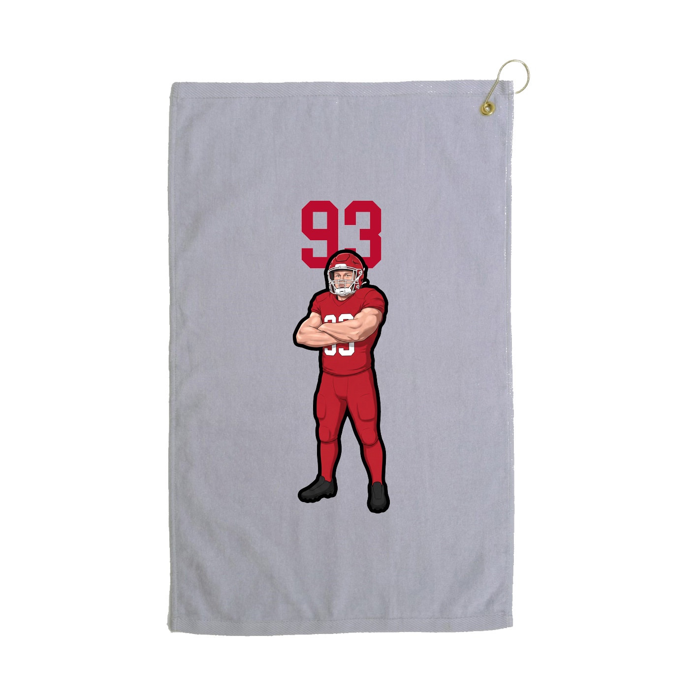 Golf Towel — Number Top in Grey