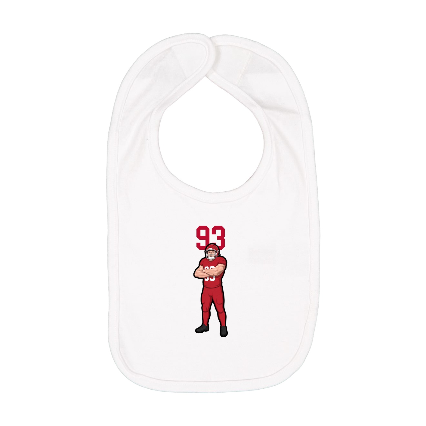 Infant Bib — Number Top in White