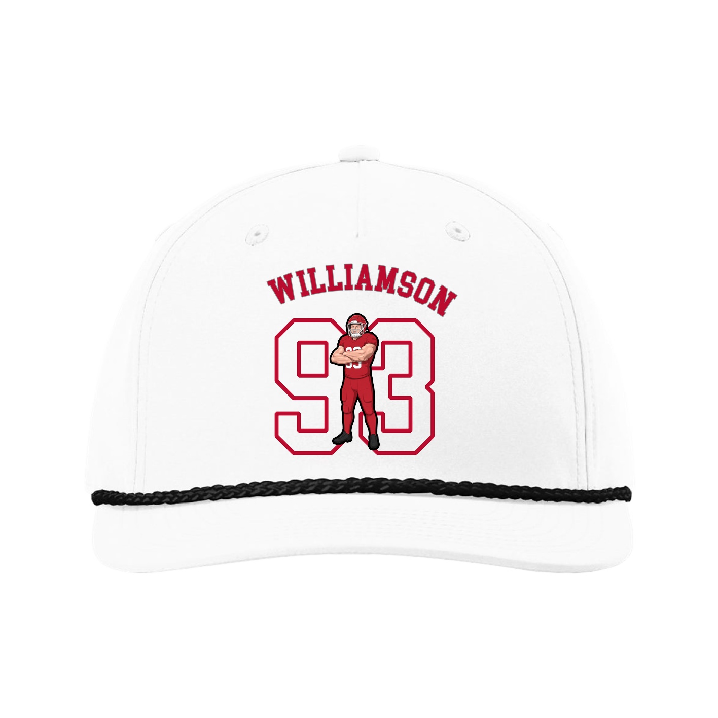 Five-Panel Classic Rope Cap — Shirsey Arch in White