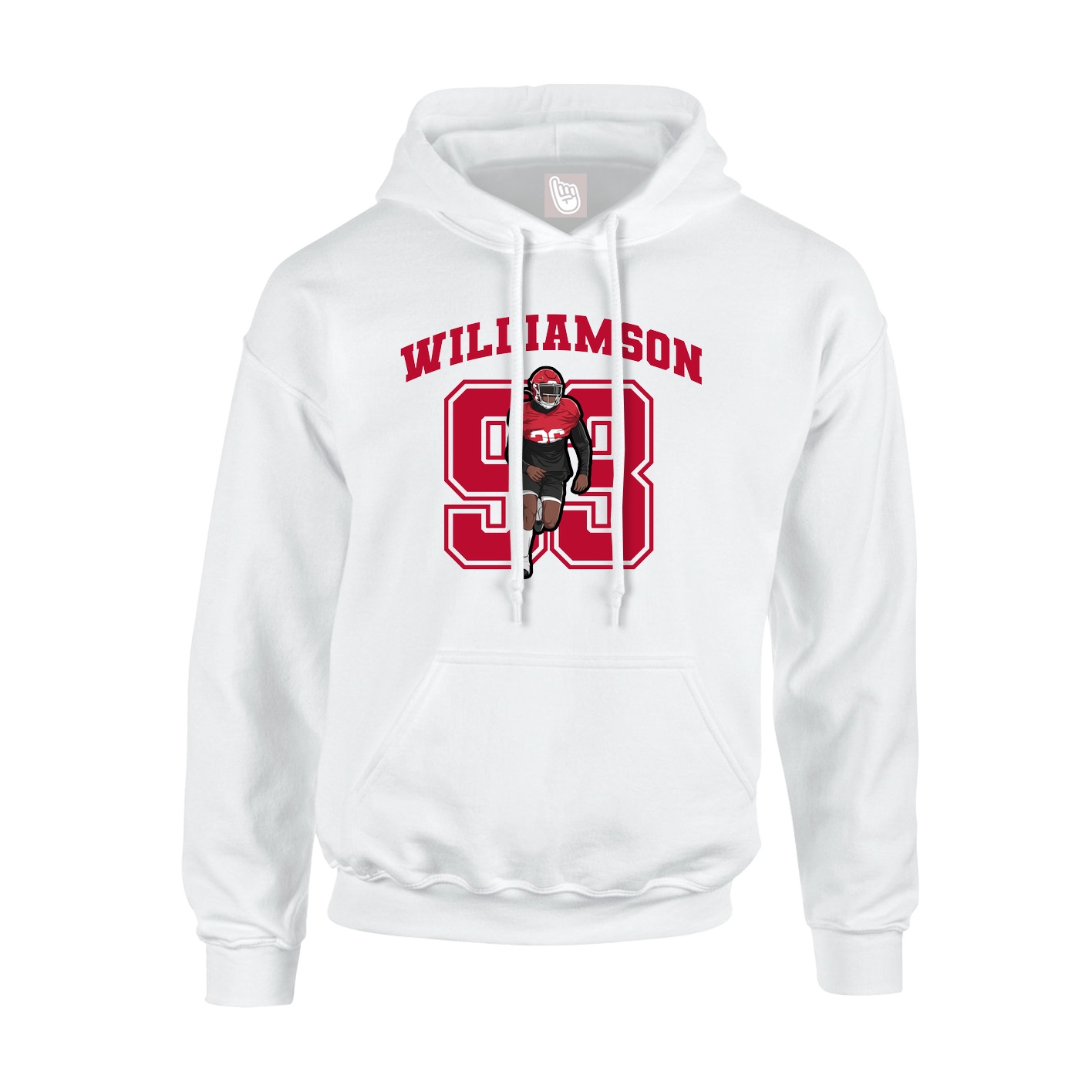Youth Hoodie — Number in White