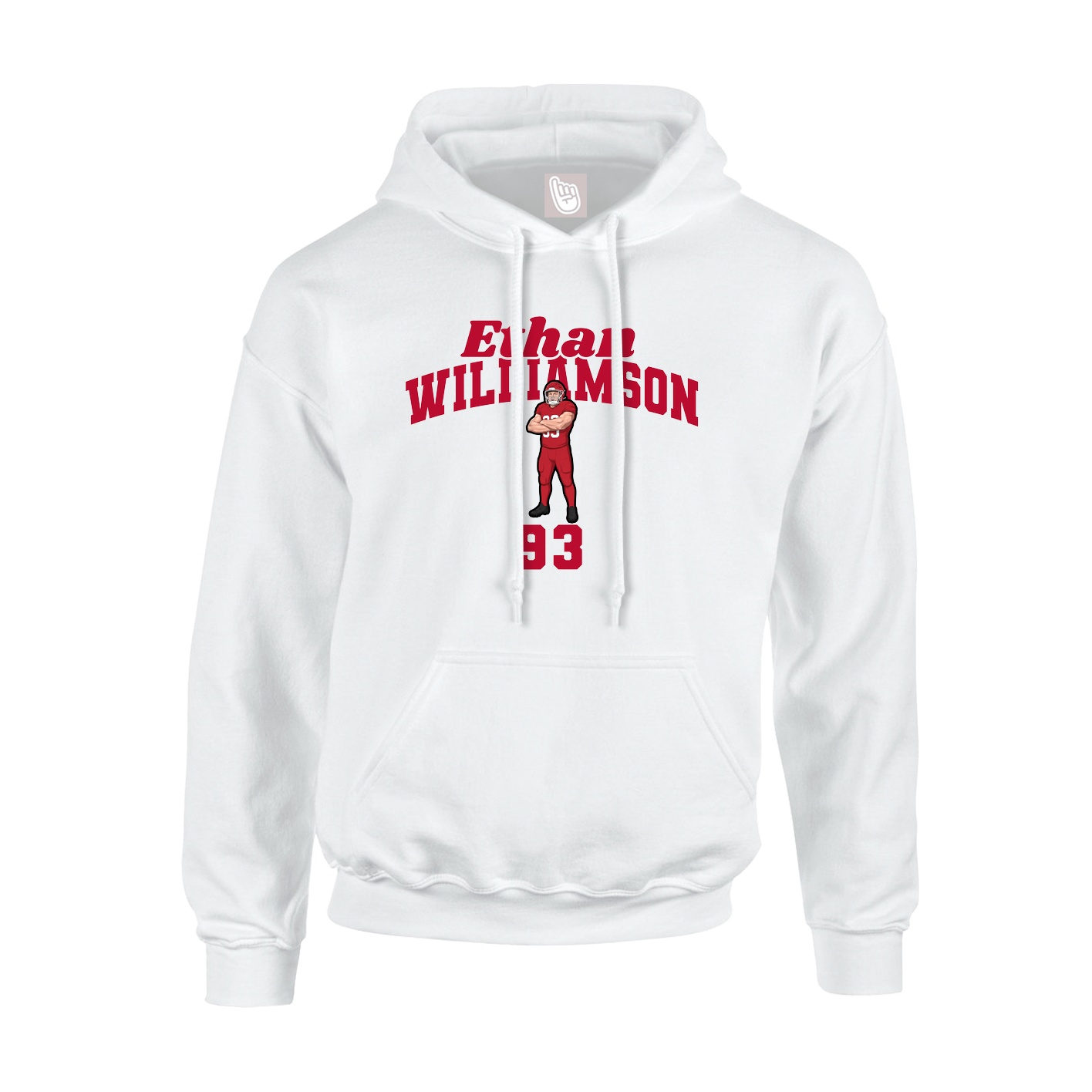 Youth Hoodie — Signature Arch in White