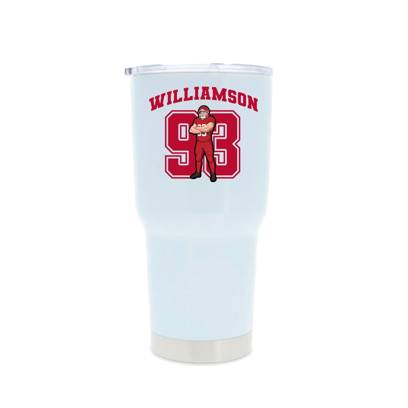 30oz Stainless Steel Tumbler — Number in White