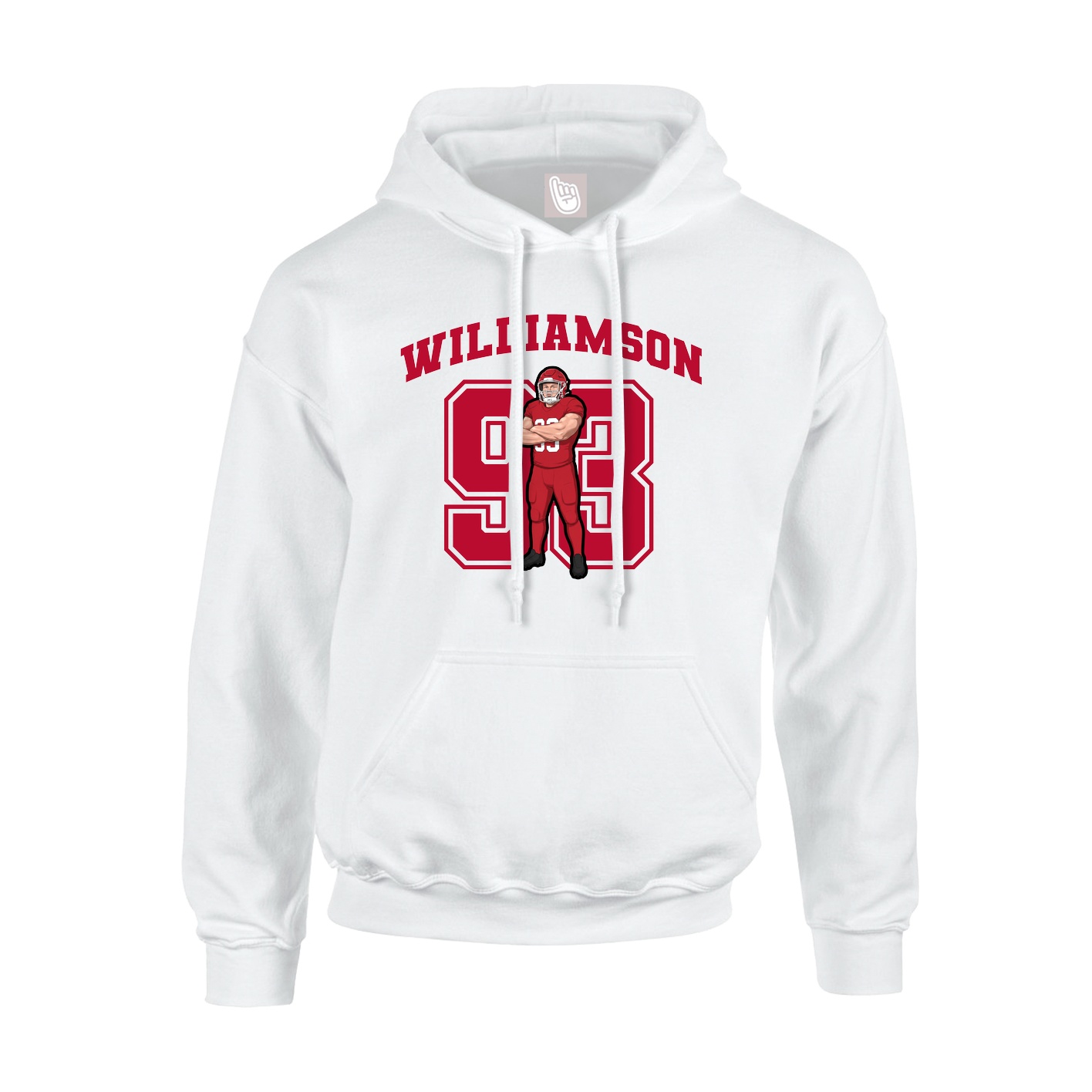 Hoodie — Number in White