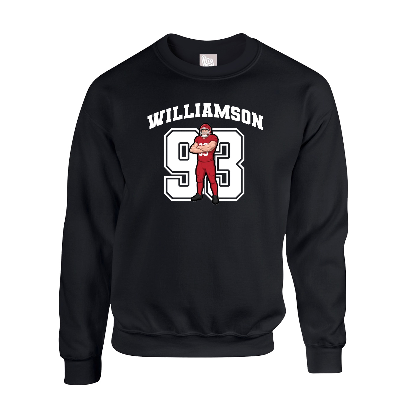Fleece Crew — Number in Black