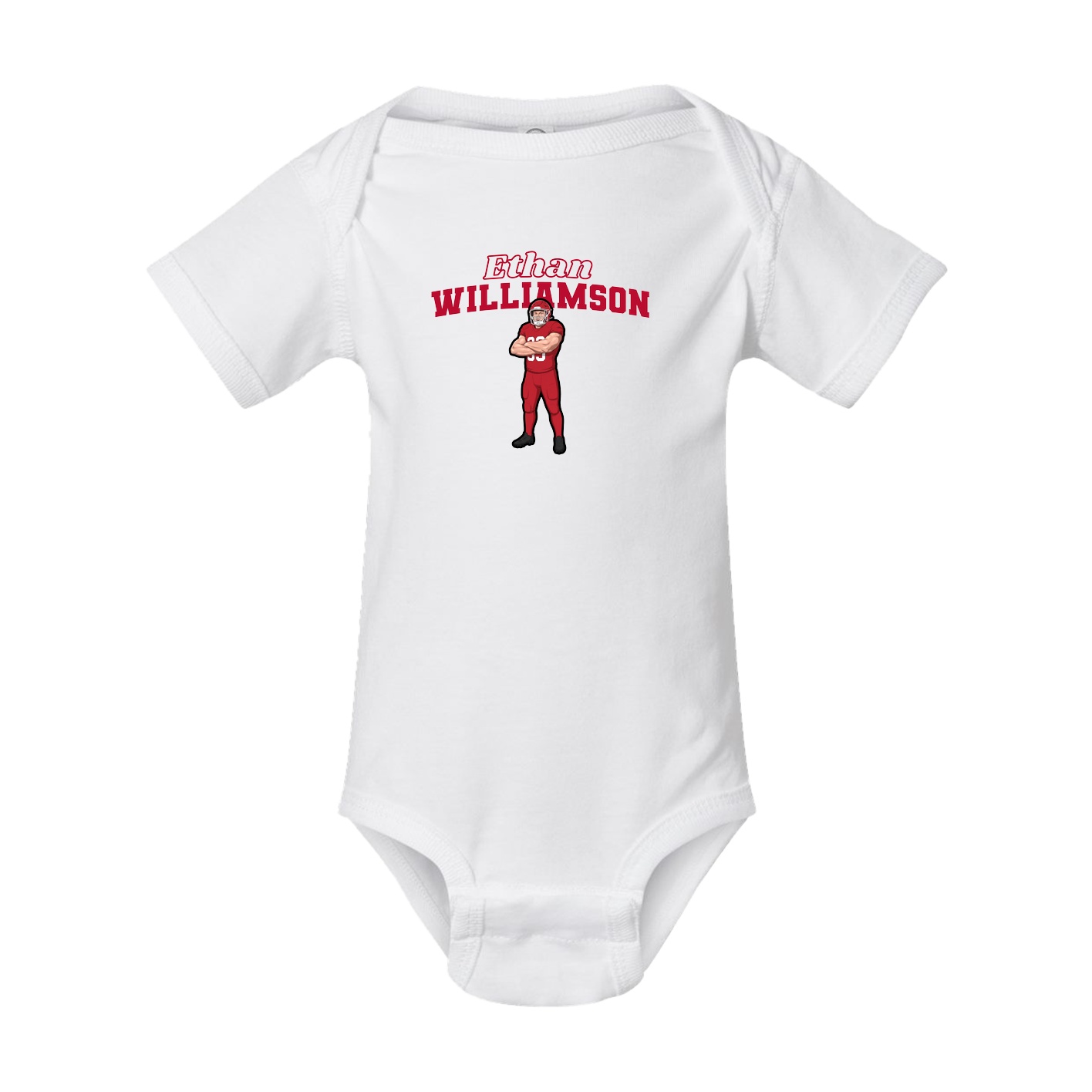 Baby Onesie — Name Arch in White