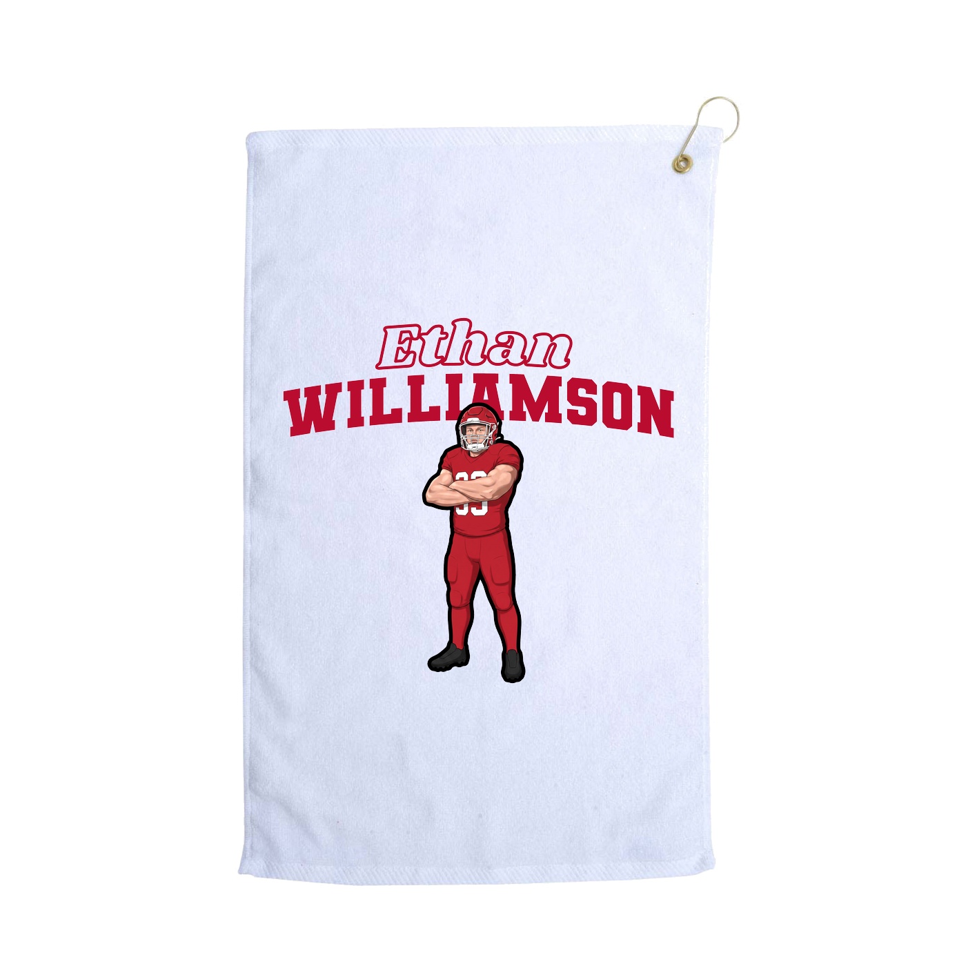 Golf Towel — Name Arch in White