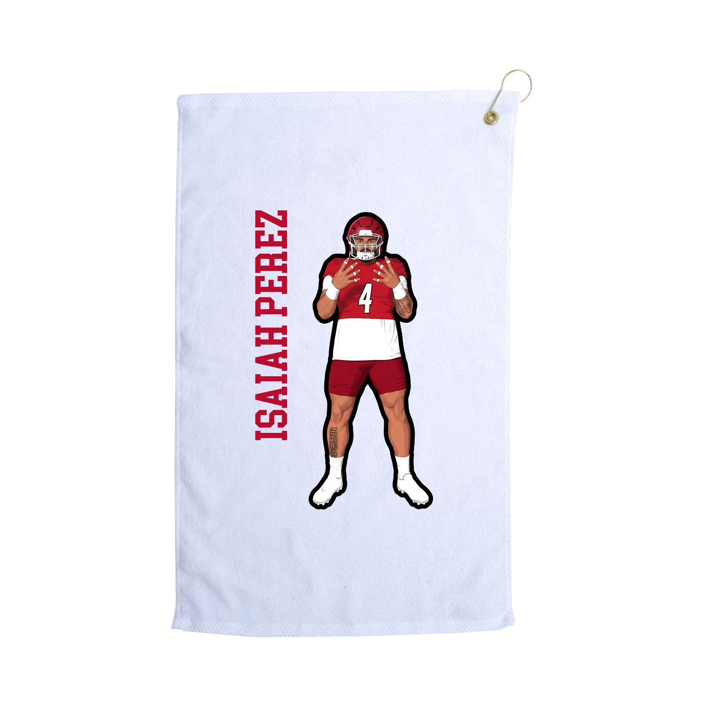 Golf Towel — Name Vertical in White