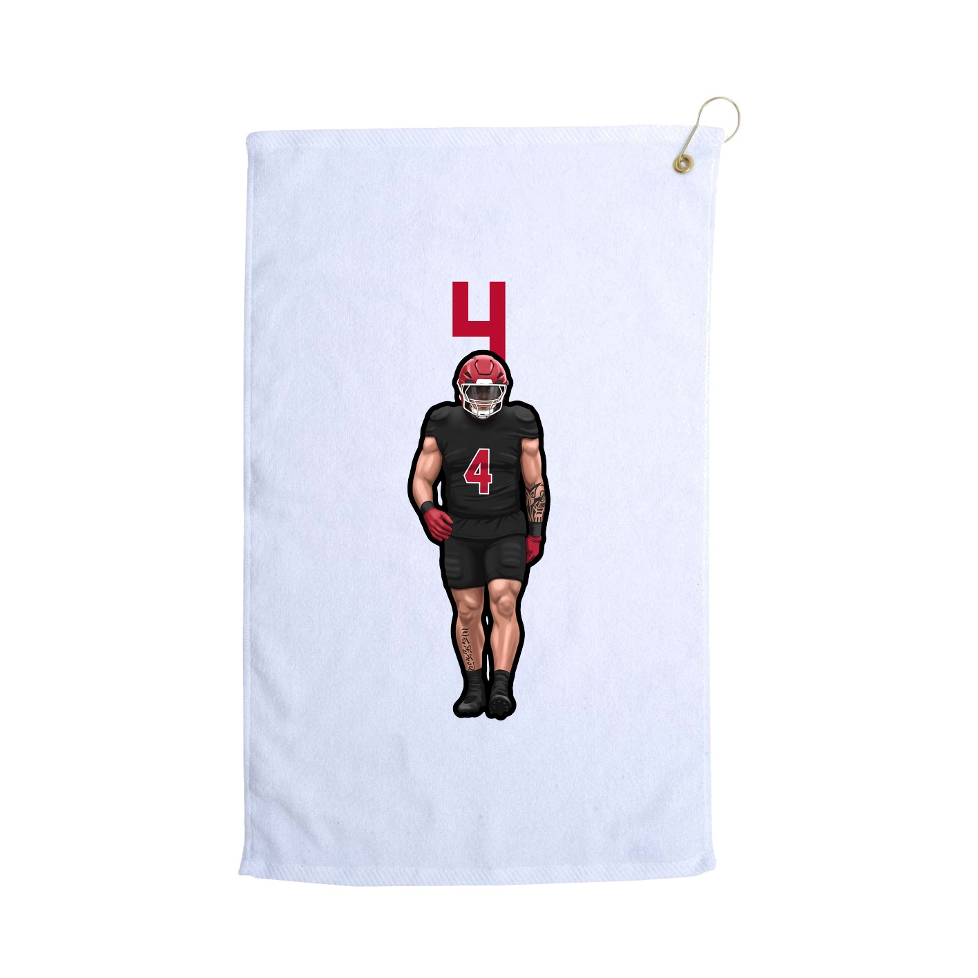 Golf Towel — Number Top in White
