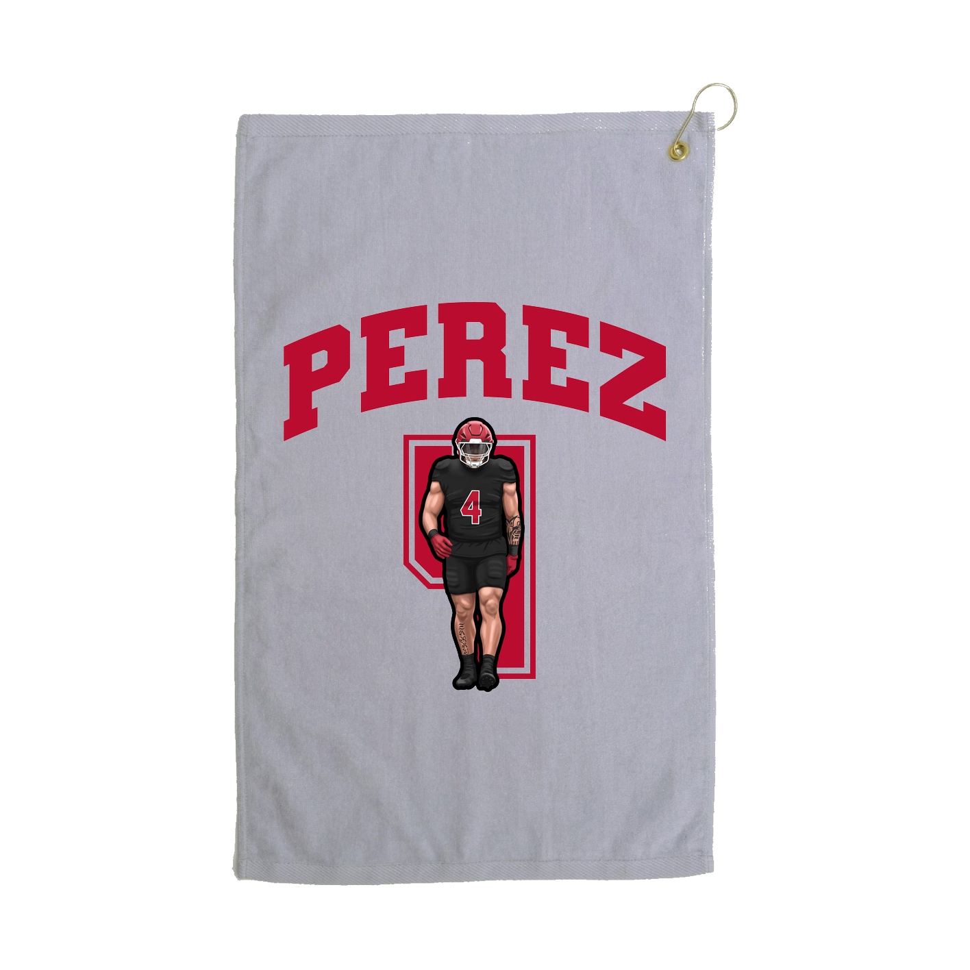 Golf Towel — Number in Grey