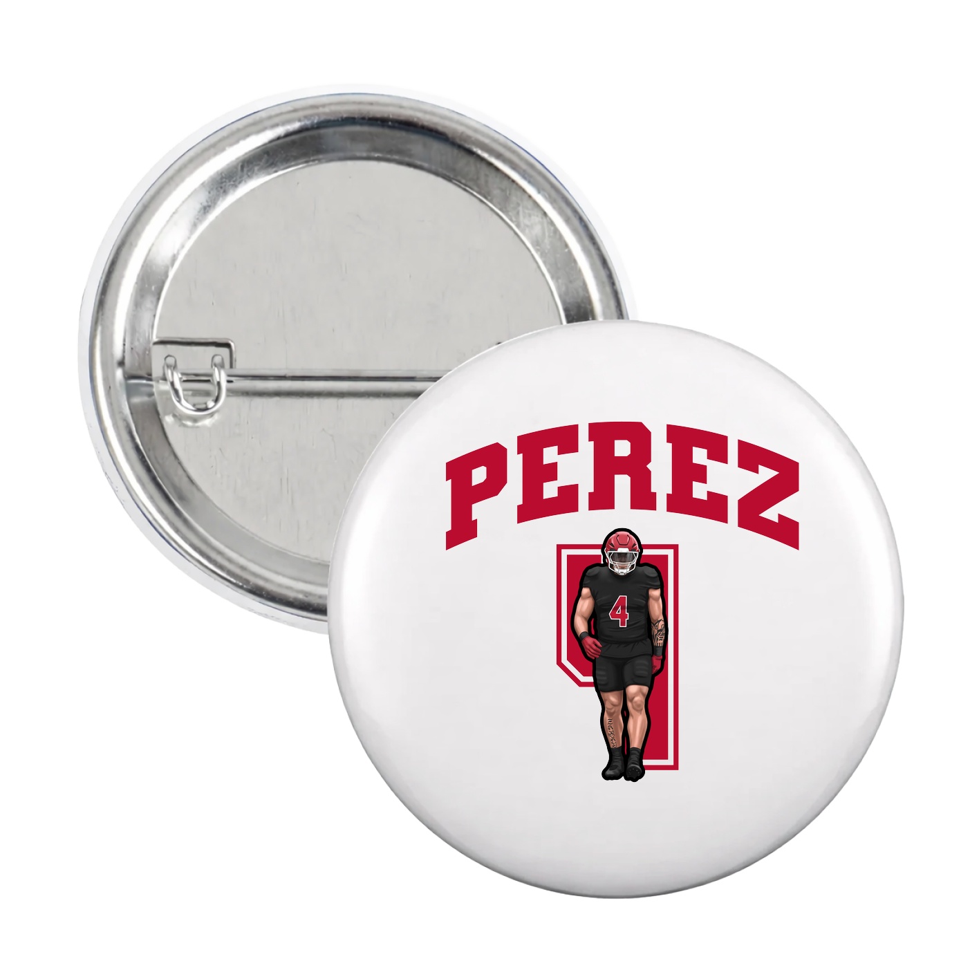 Game Day Button — Number in White