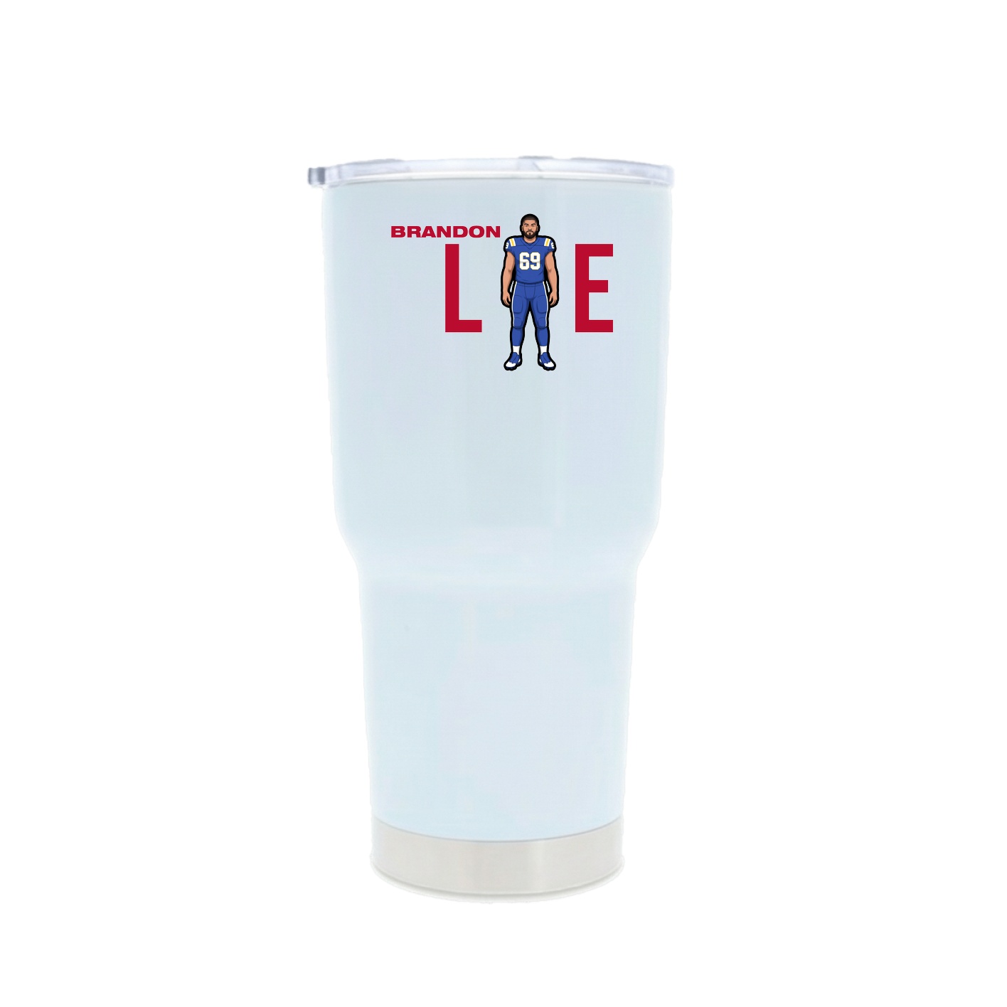 30oz Stainless Steel Tumbler — Player Name in White