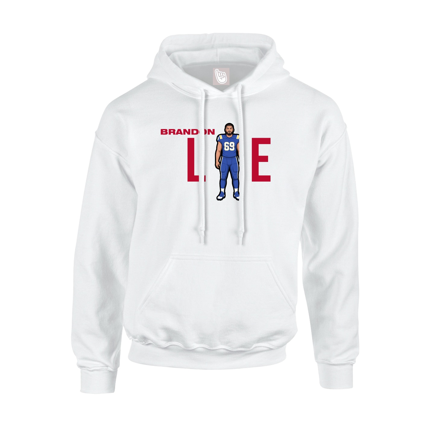 Youth Hoodie — Player Name in White