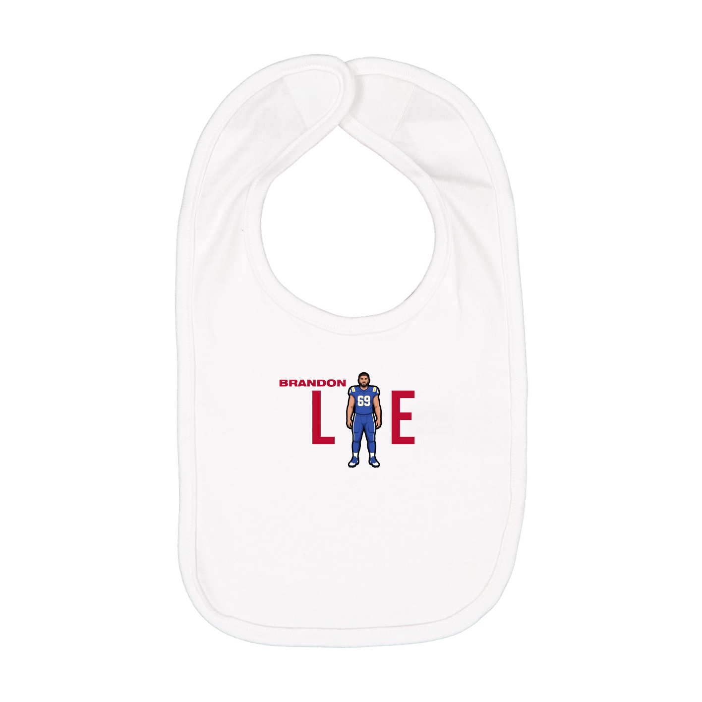 Infant Bib — Player Name in White