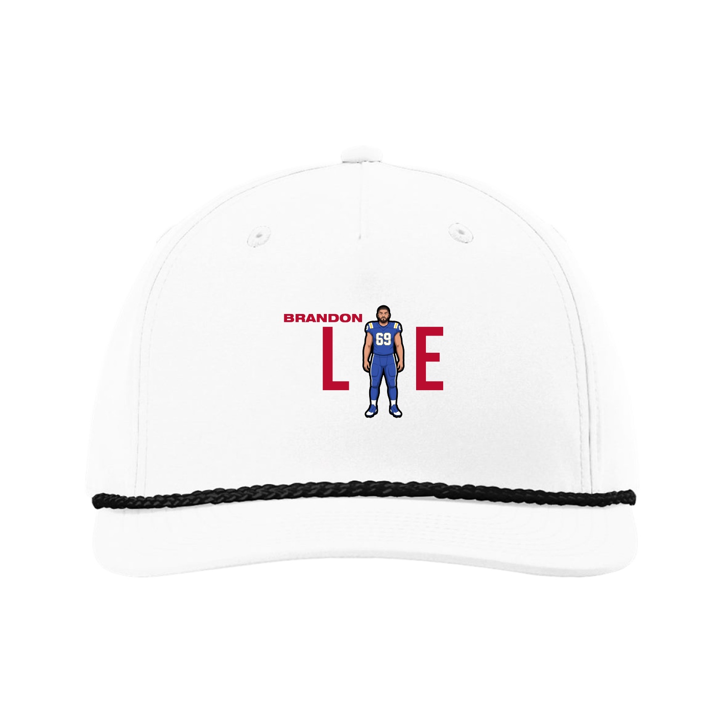 Five-Panel Classic Rope Cap — Player Name in White