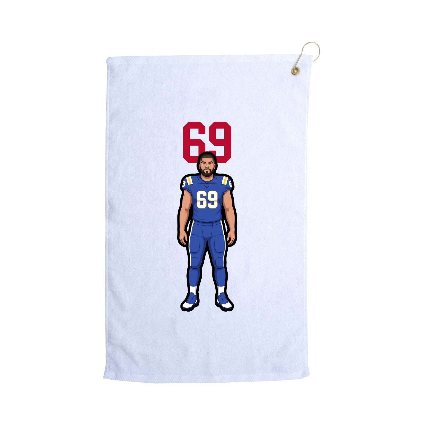 Golf Towel — Number Top in White