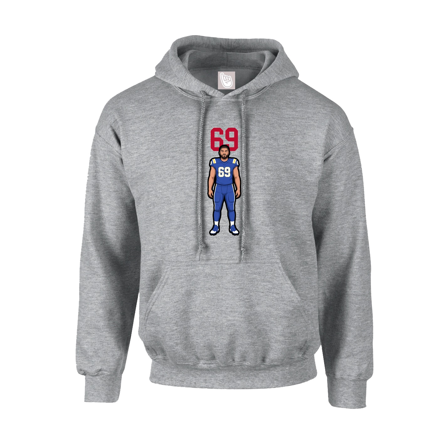 Youth Hoodie — Number Top in Grey
