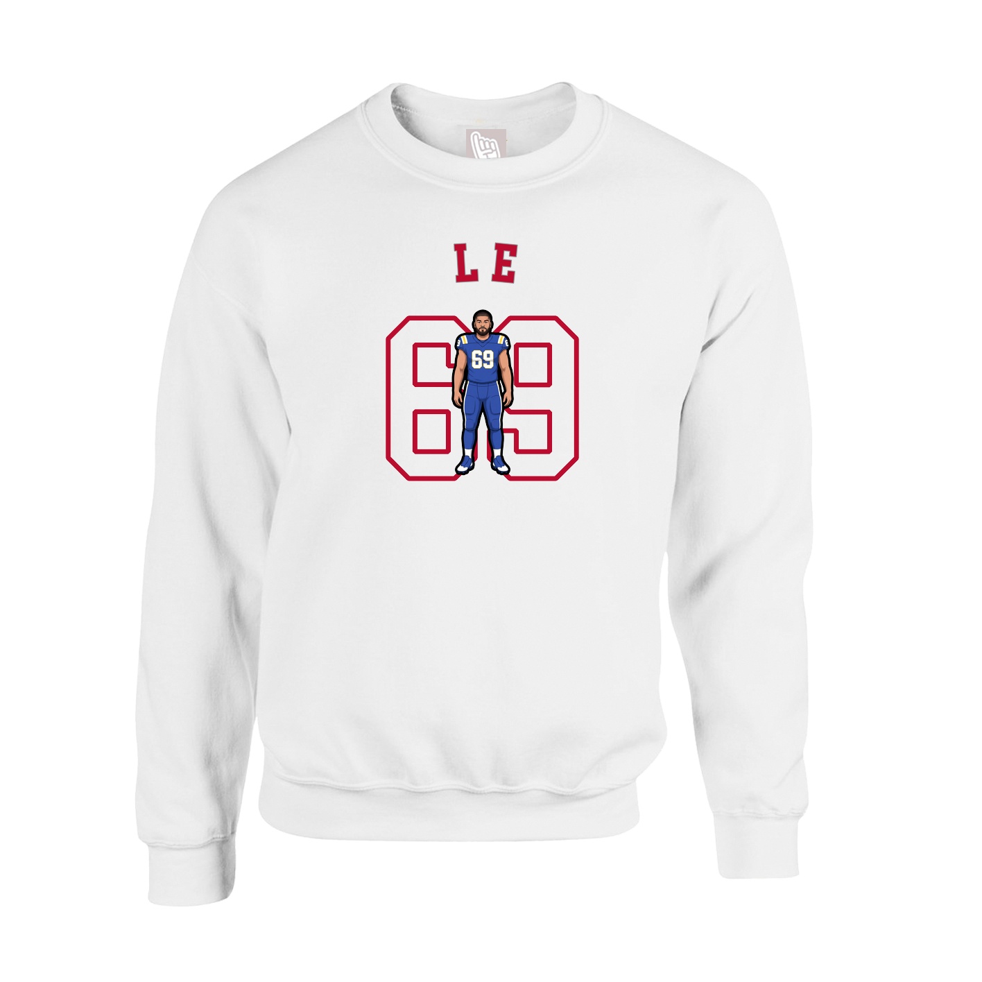 Fleece Crew — Shirsey Arch in White