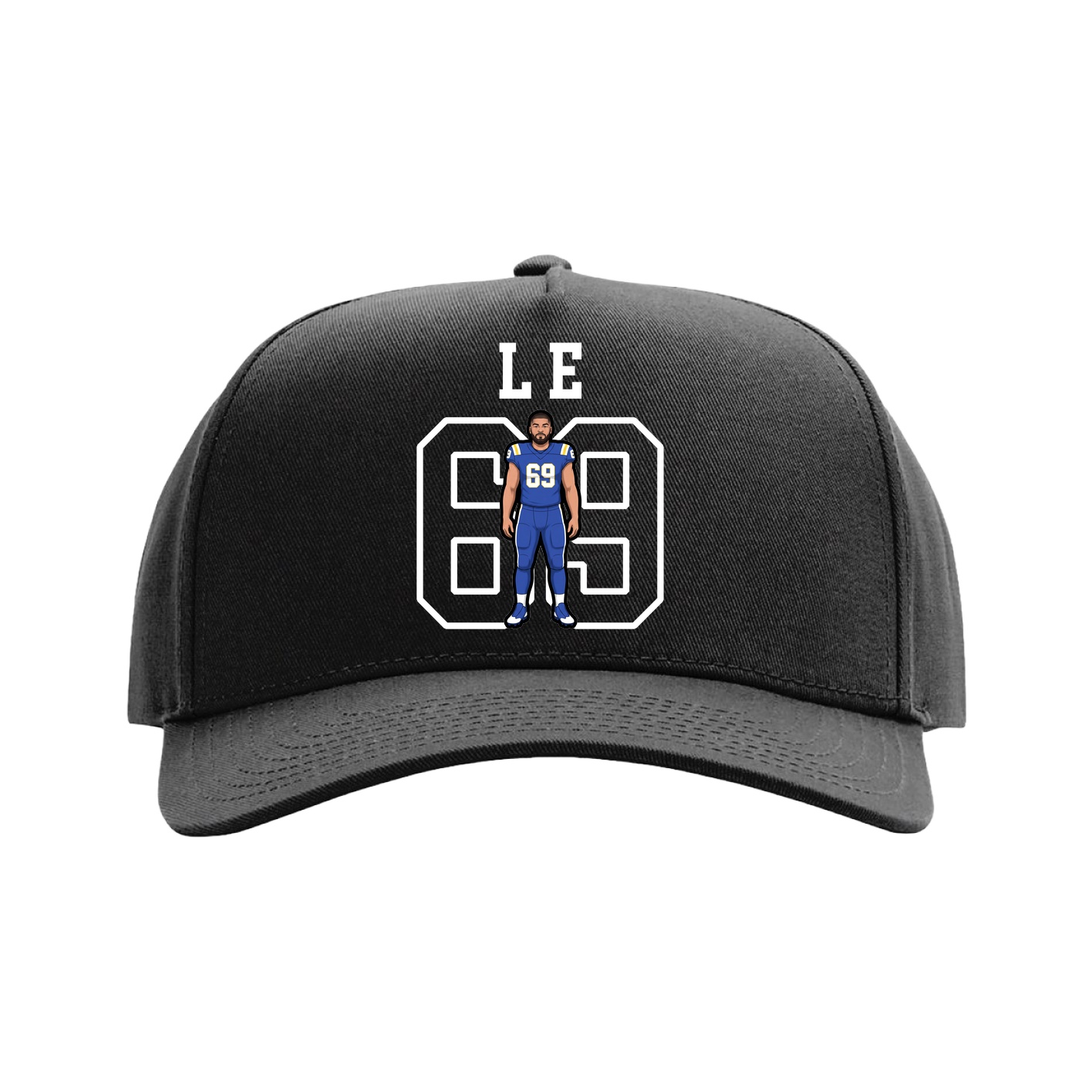Full Fabric Five-Panel Champ Cap — Shirsey in Black