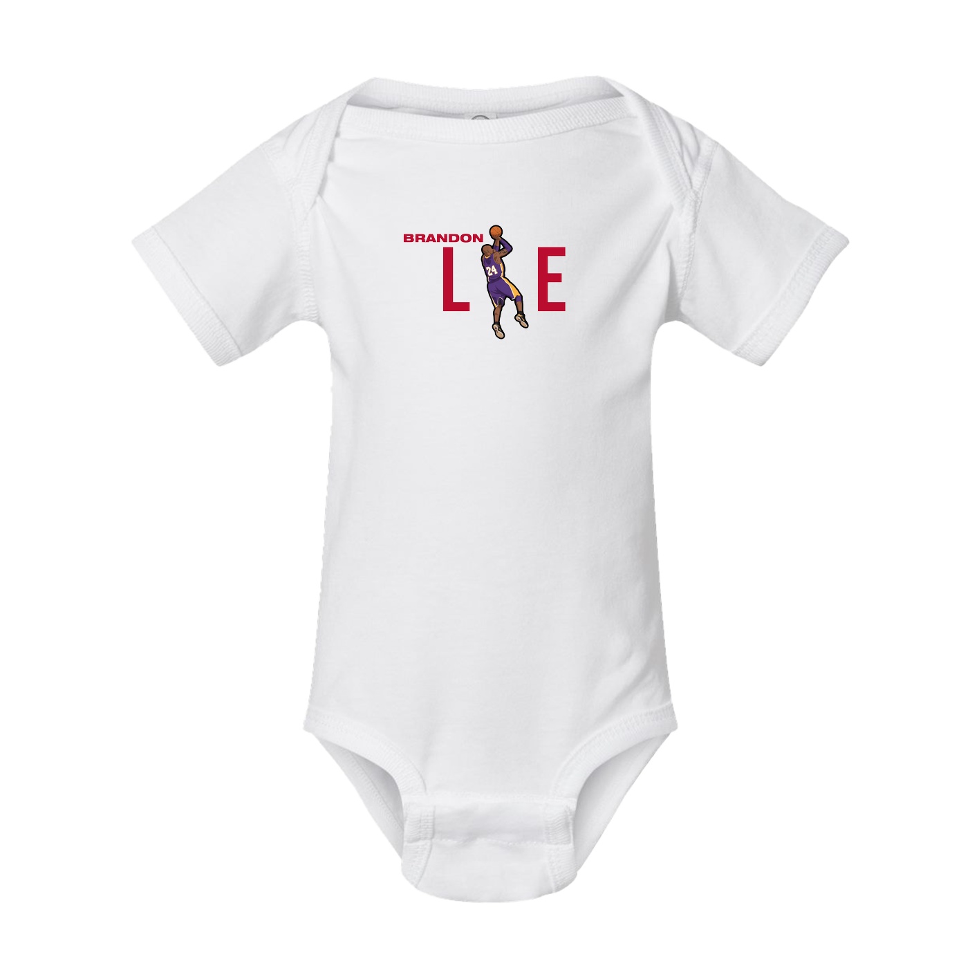 Baby Onesie — Player Name in White