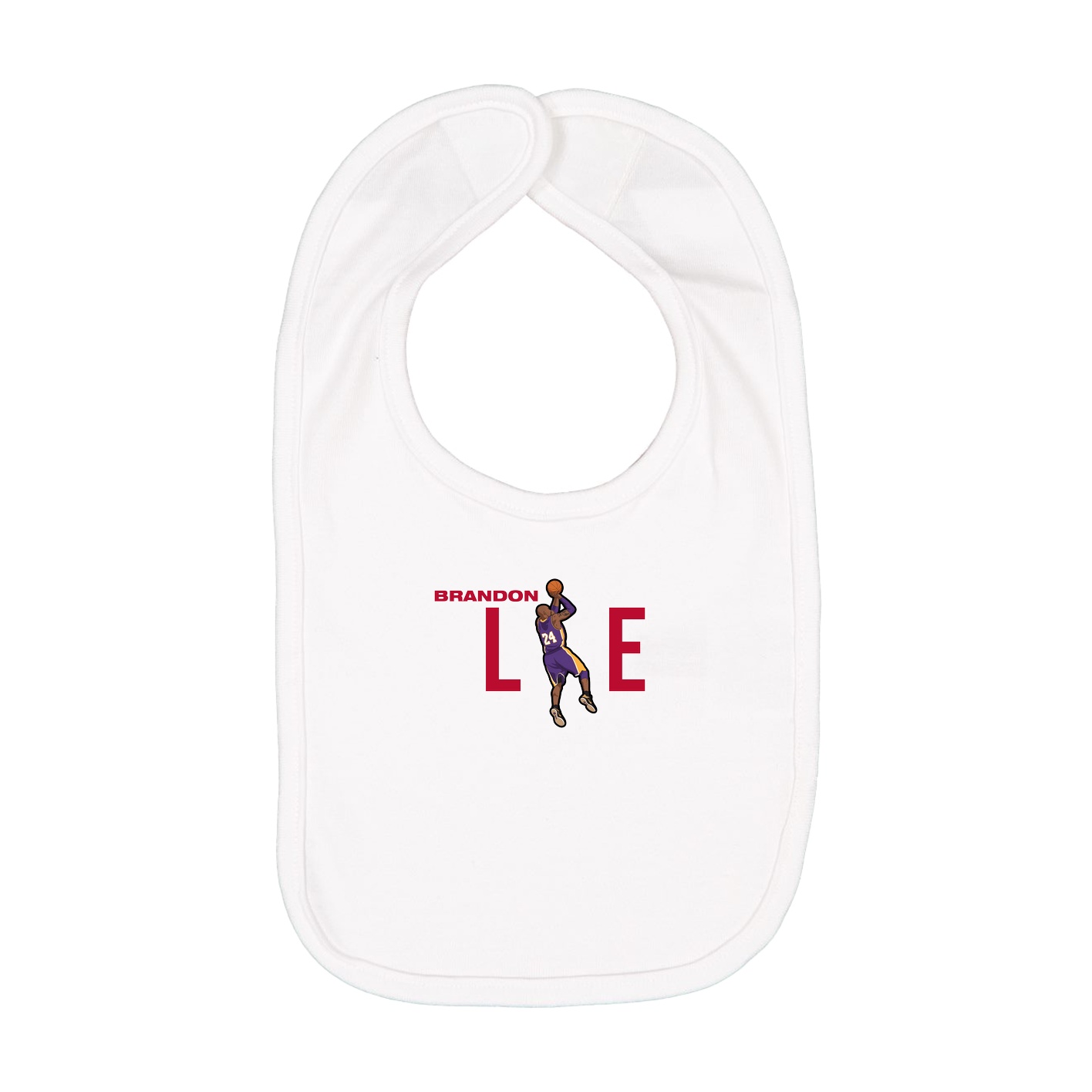 Infant Bib — Player Name in White