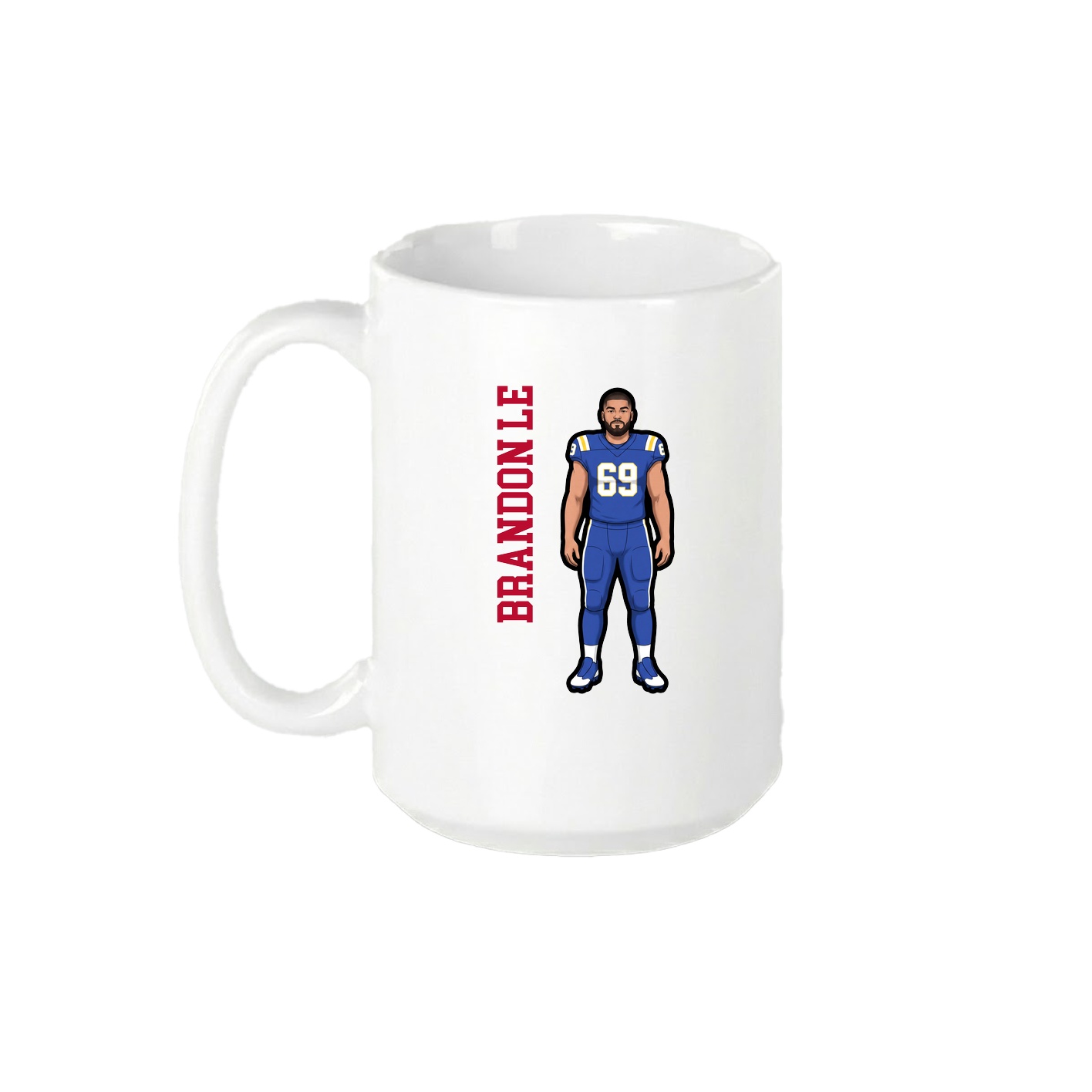 15oz Coffee Mug — Name Vertical in White