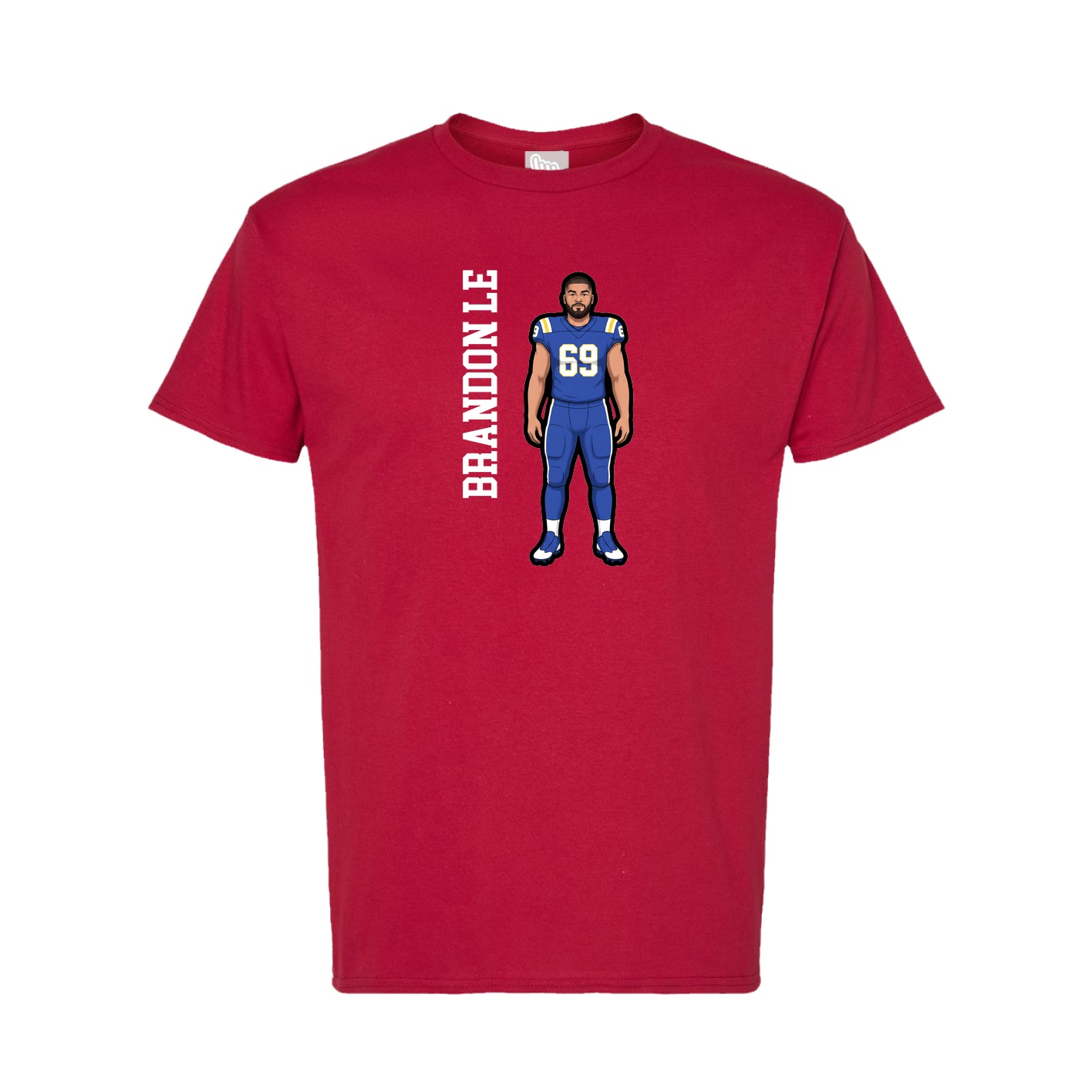 Tee — Name Vertical in Crimson