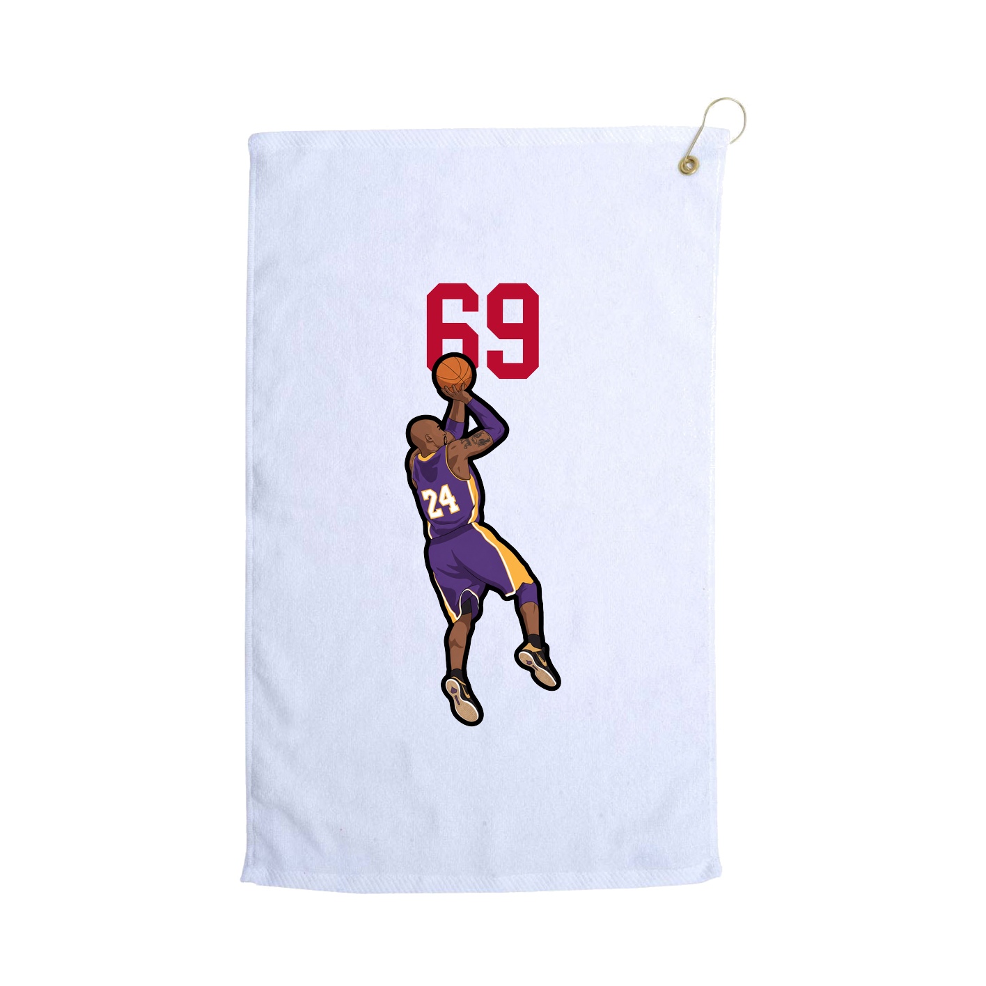 Golf Towel — Number Top in White