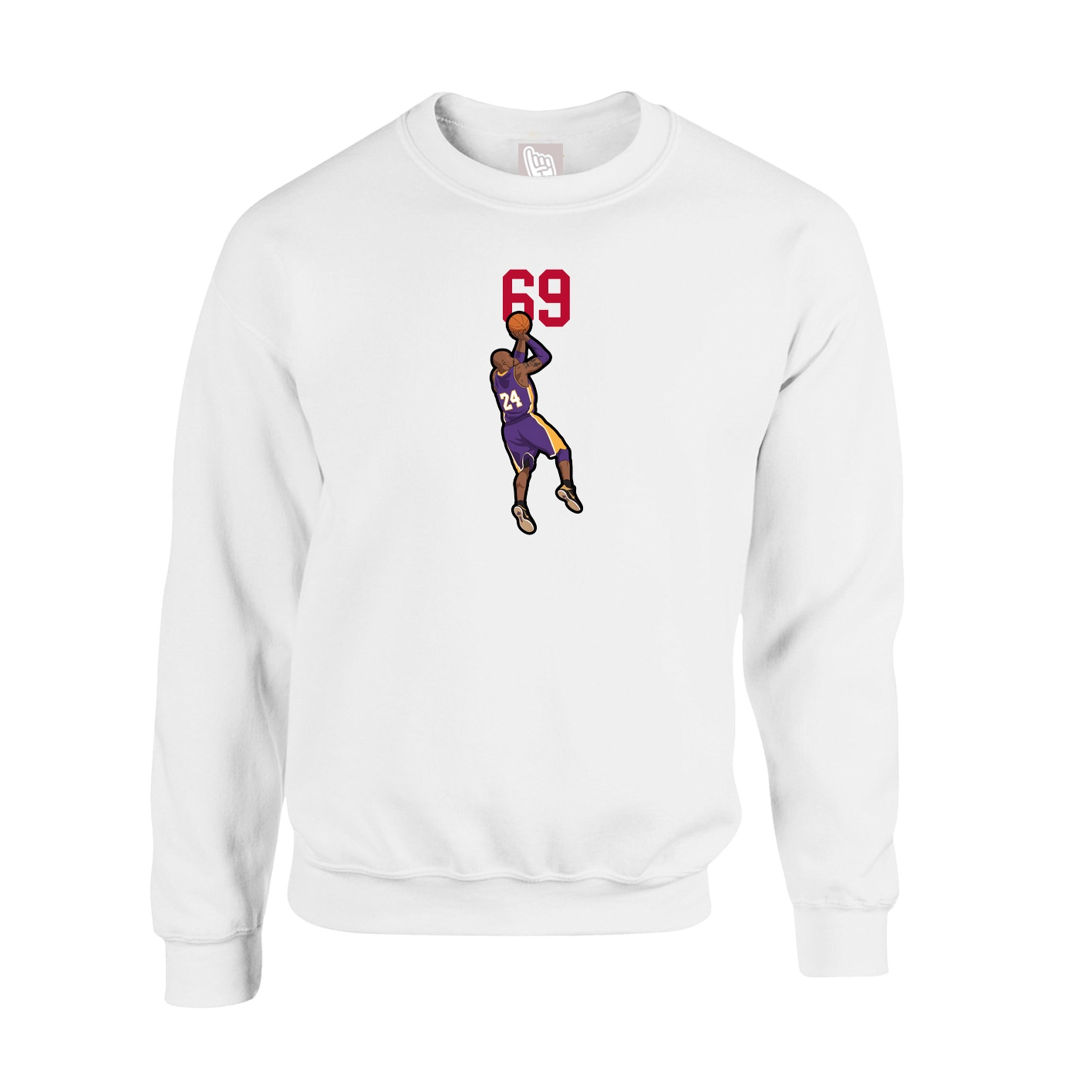 Fleece Crew — Number Top in White
