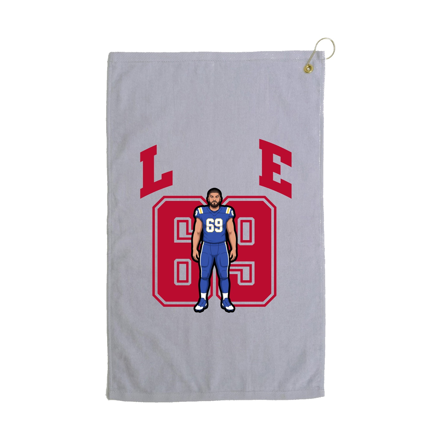 Golf Towel — Number in Grey