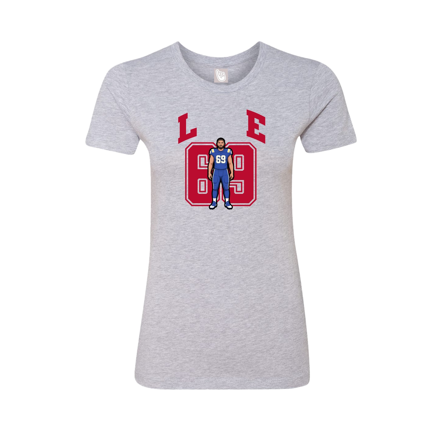 Fitted Women's Tee — Number in Grey
