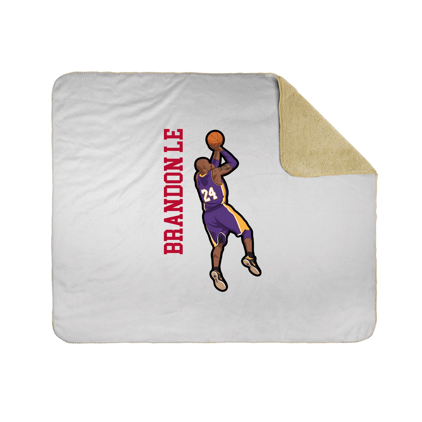 Throw Blanket — Name Vertical in White