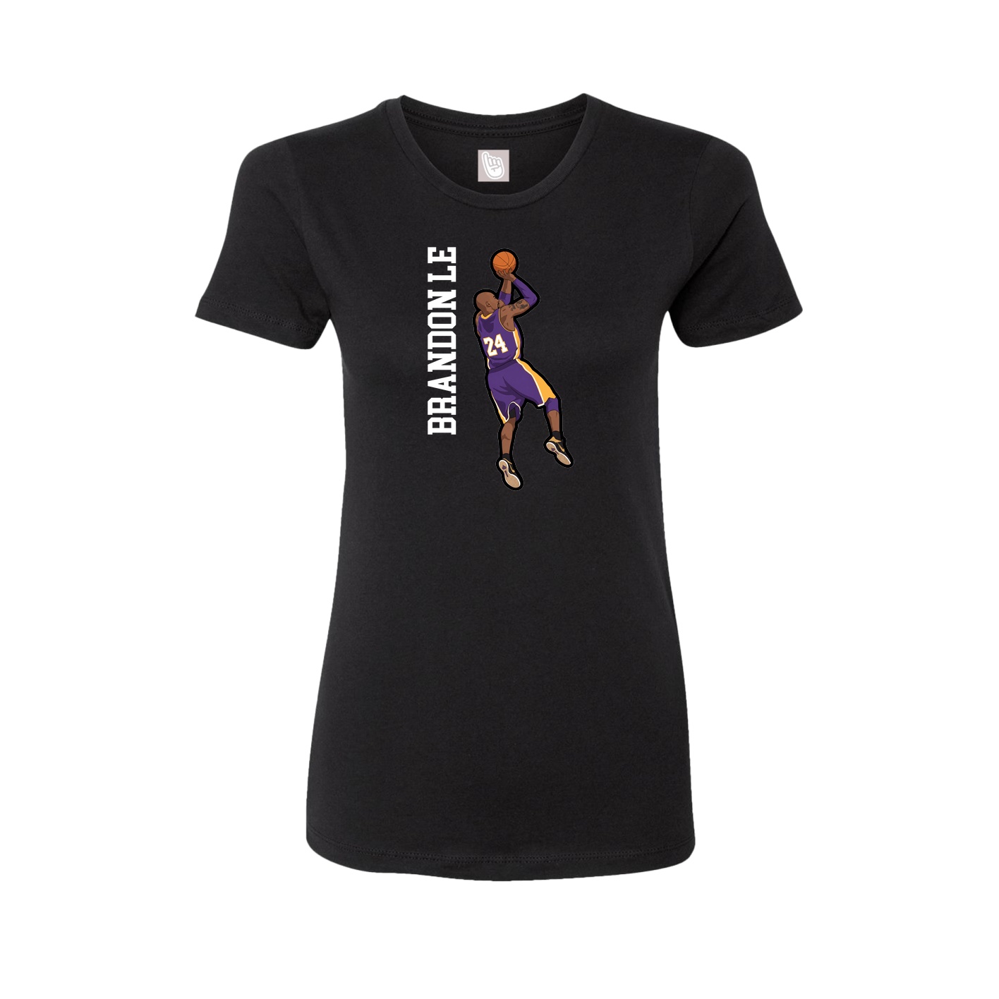 Fitted Women's Tee — Name Vertical in Black