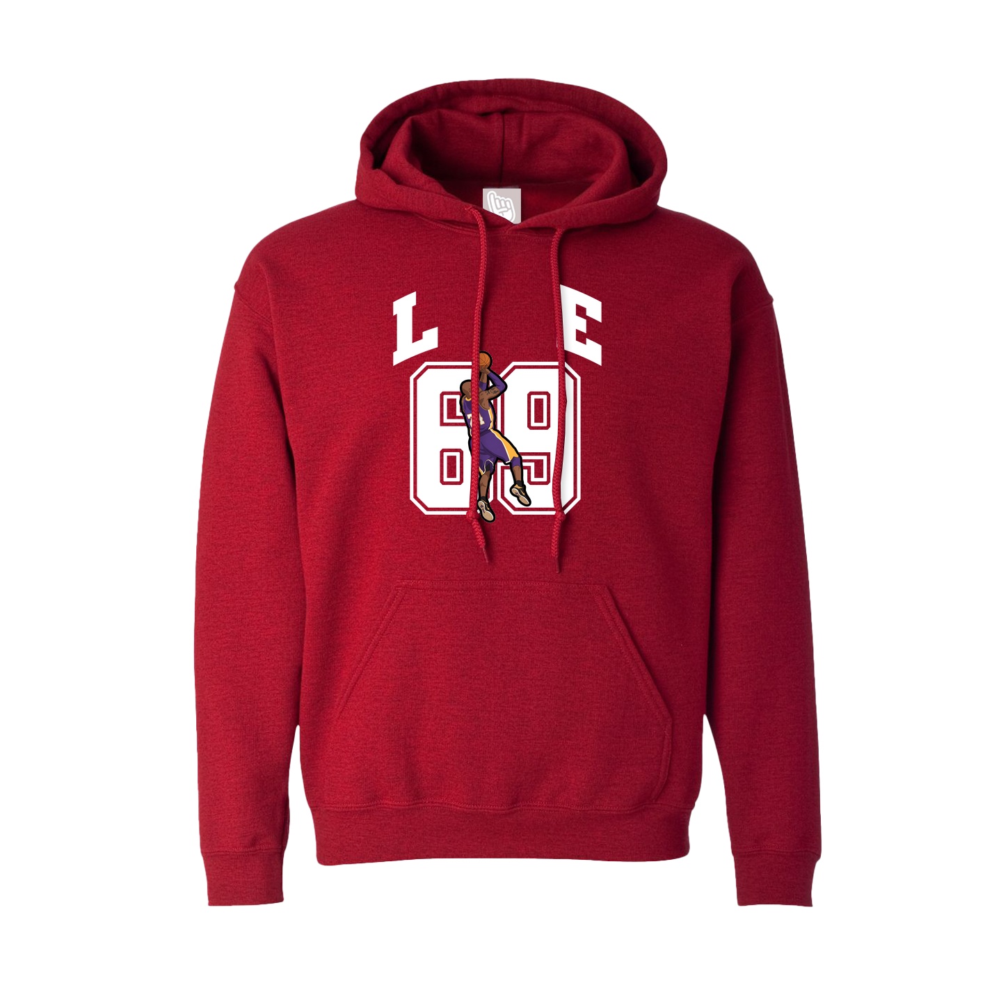 Hoodie — Number in Crimson