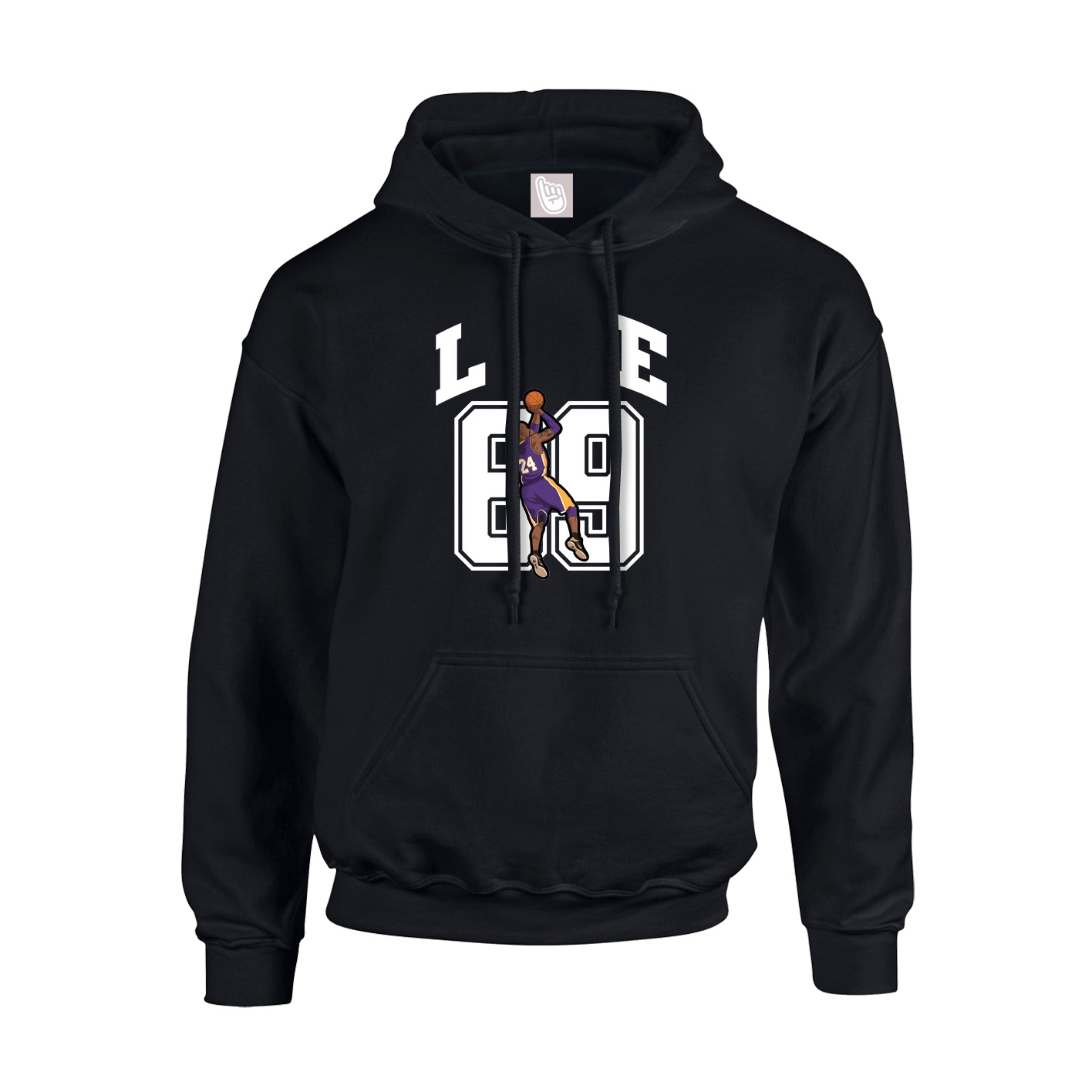 Youth Hoodie — Number in Black