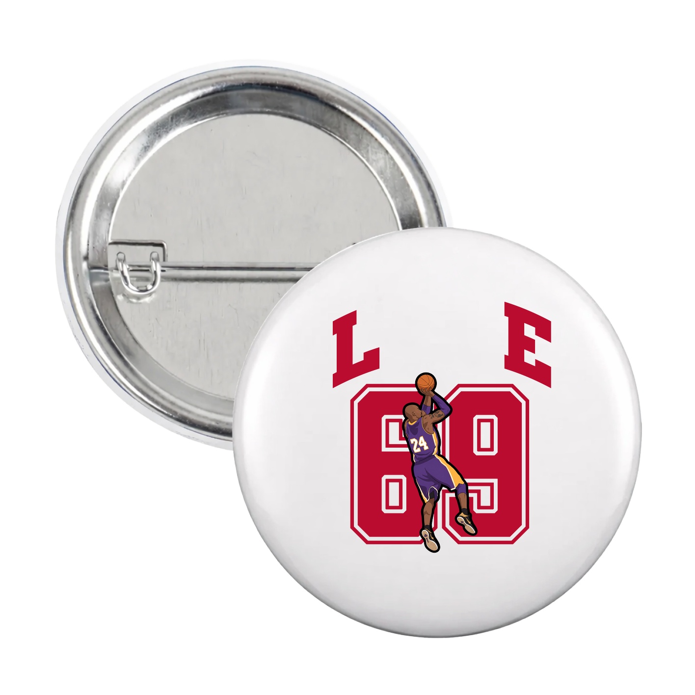 Game Day Button — Number in White