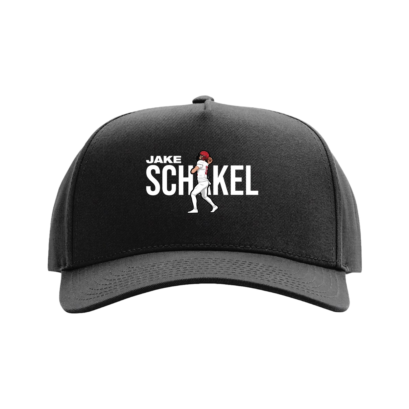 Full Fabric Five-Panel Champ Cap — Player Name in Black