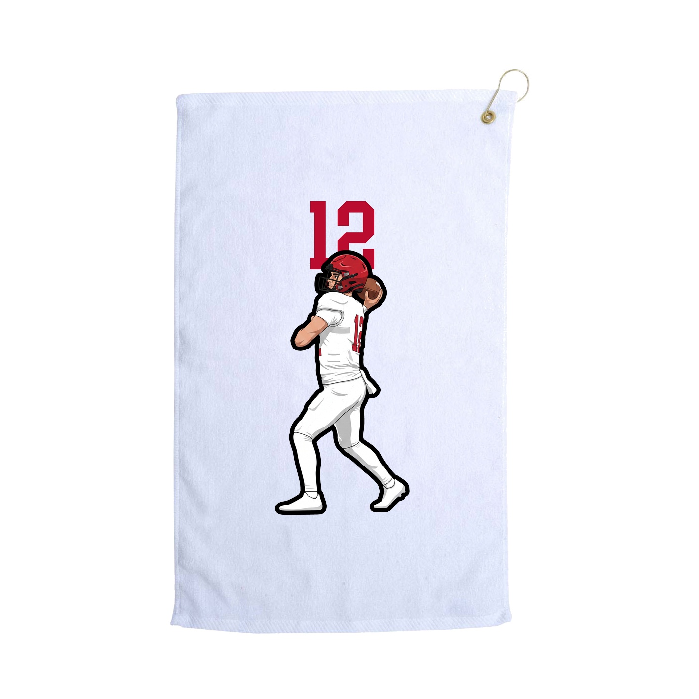 Golf Towel — Number Top in White