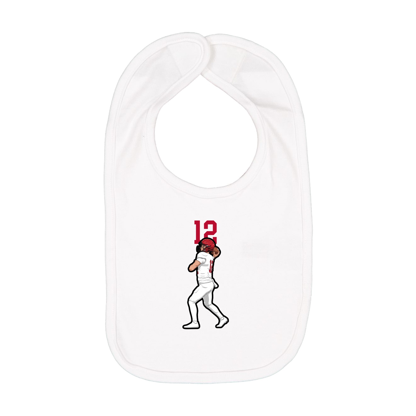 Infant Bib — Number Top in White