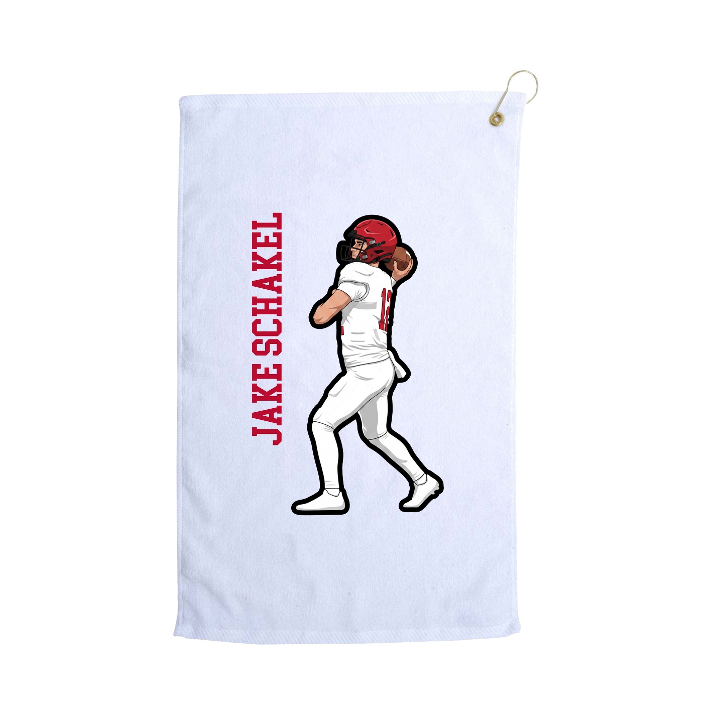 Golf Towel — Name Vertical in White