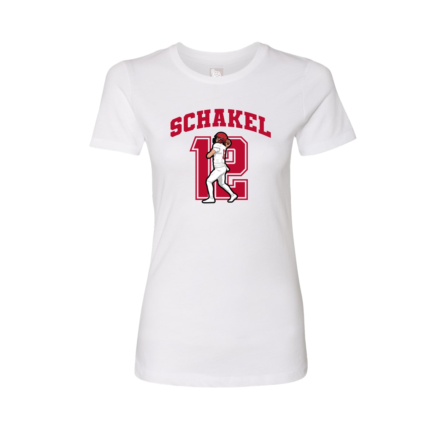 Fitted Women's Tee — Number in White