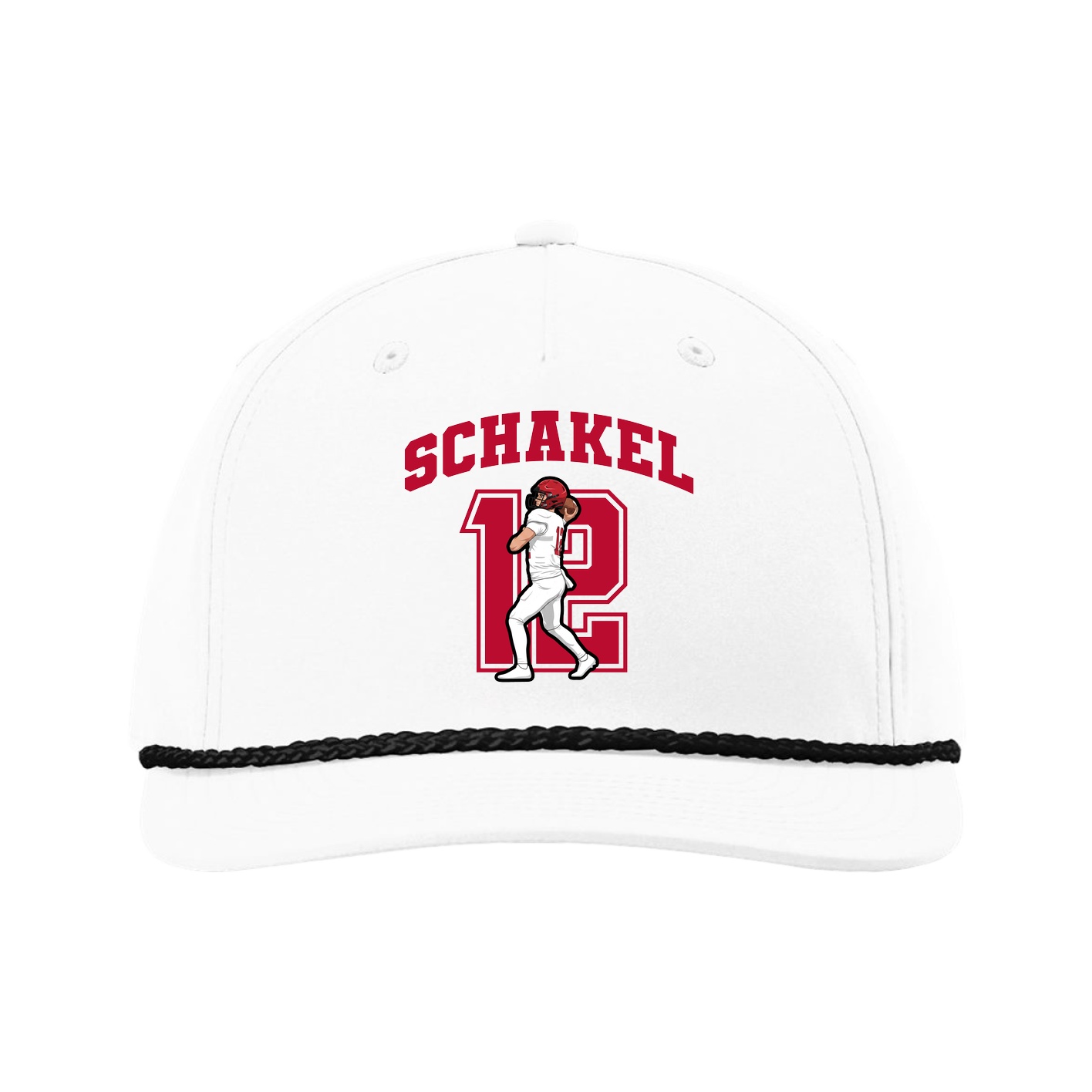 Five-Panel Classic Rope Cap — Number in White