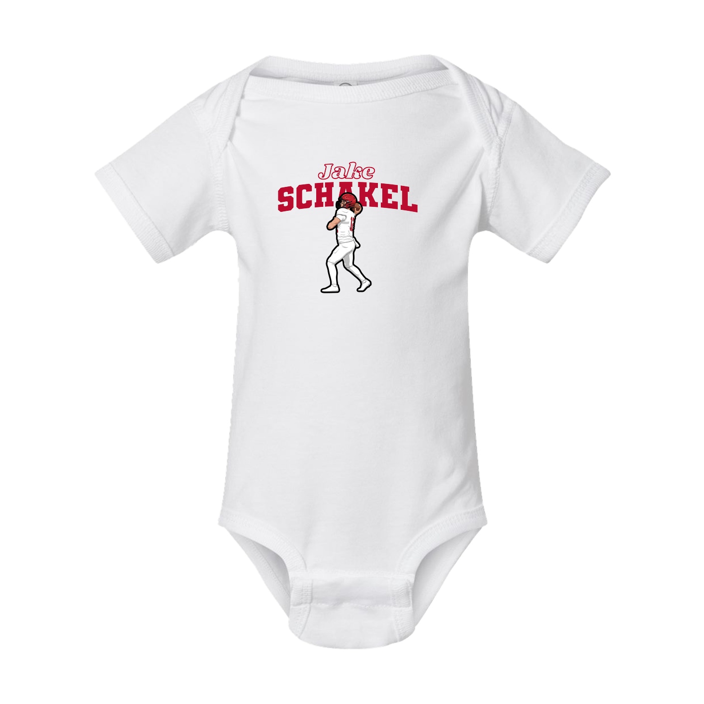 Baby Onesie — Name Arch in White